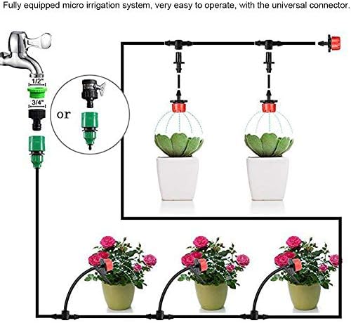 20M Micro Drip Irrigation System, Automatic Watering Plant Hose Kit, Self Watering Garden Hose with Timer, Adjustable Drip Hose for Pots Hanging Baskets Greenhouse Plants - Image 5
