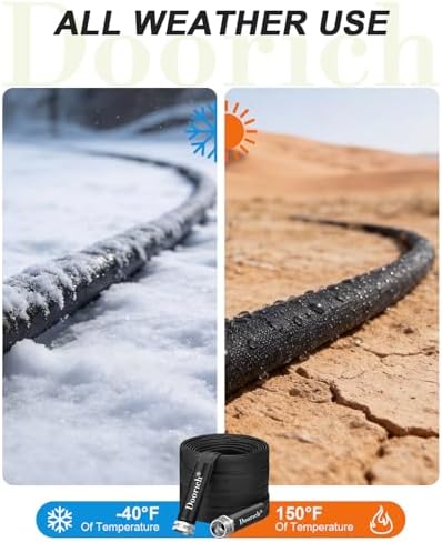 Garden Hose, 100ft Flat Ultra Lightweight Flexible Water Hose Black - Image 6