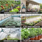 Drip Irrigation System, 200FT 1/4“ Universal Tubing, 360° Adjustable Copper Nozzle, Quick Connect Leak-Proof Watering System, DIY Garden Irrigation Kit for Outdoor Plants Greenhouse Roof Cooling - Image 7