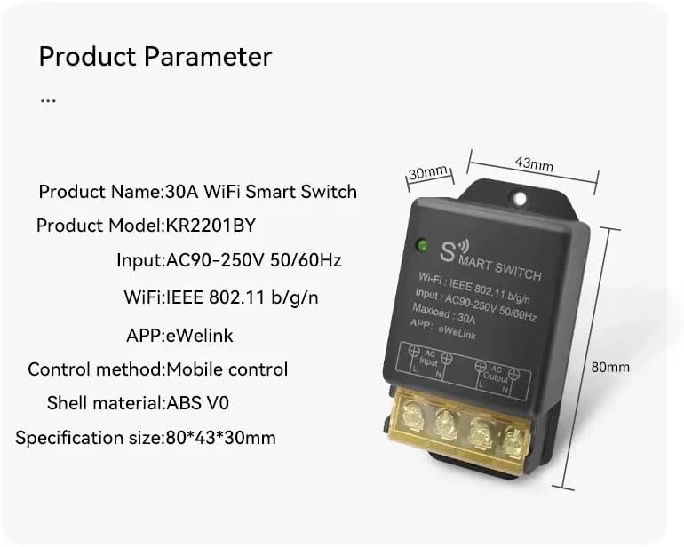 Ewelink 30A Hight Power WiFi Smart Switch 110V/120V/240V, APP Remote with Timer, Wireless DIY Mode for Home Automation, Compatible with Alexa & Google Home(2 pcs) - Image 5