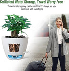 UOUZ 12inch 2Pack Large Self Watering Planters, Plastic Plant Pots with 60oZ Removable Deep Reservoir and Multi Mesh Drainage Holes for Indoor Outdoor Garden Plants and Flowers, White - Image 5