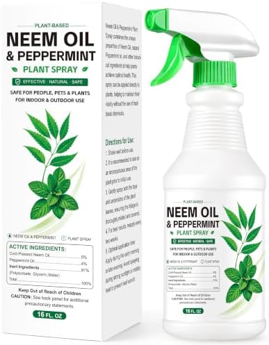 Neem Oil Spray for Plants with Peppermint Oil, Ready-to-Use, 16 oz by Trihood