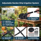 Luocute Drip Irrigation System, Adjustable Quick Connect Garden Watering Kit with 1/4 inch Tubing and Nozzles for Greenhouse Raised Beds Lawn Outdoor Plants - Image 4