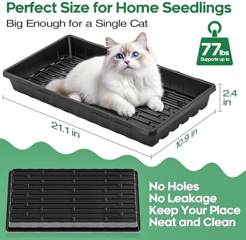 ZJP 20 Pack Extra Thick 1020 Heavy Duty Seed Starter Trays - No Holes, Reusable, 2.44 in Deep, Plastic Plant Growing Trays for Seedlings, Microgreens,and Propagation Sprouting in Garden, Greenhouse - Image 3