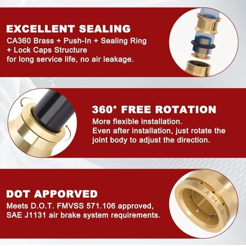 DOT Approved Male Straight Brass Union 3/4" Tube x 3/8" NPT, 10PCS - Image 4