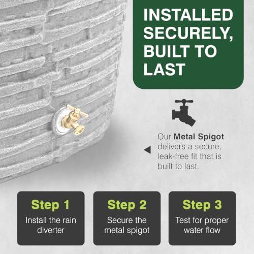 Good Ideas Impressions Riverwalk Rain Water Collection Barrel, 50 Gallon - Image 5