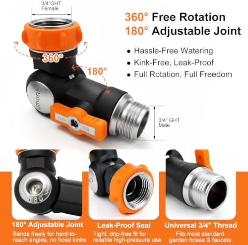 Garden Hose 50FT with 360° Swivel Connector, Camper Water Hose with Nozzle Ultra-Light & Flexible Garden Water Hose - Image 5