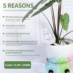 8 Pcs Plant Watering Globes Self Watering Planter Insert Plants Top Fill Water Device Plastic Water Bulbs Slow Release Terracotta for Plants, Clear - Image 2