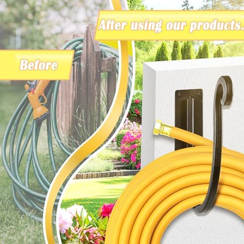 Hose Holders Wall Mount: 2PCs 8-Inch Heavy-Duty Garden Hose Hangers Outdoor - Image 2