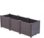 YSUEFIJO Outdoor Raised Garden Bed, Raised Garden Bed Kit Plastic, Planter Box Indoor Rectangular, Planter Raised Beds for Vegetables, for Flowers, Herbs, Fruits by WELCOMETOYSUEFIJO