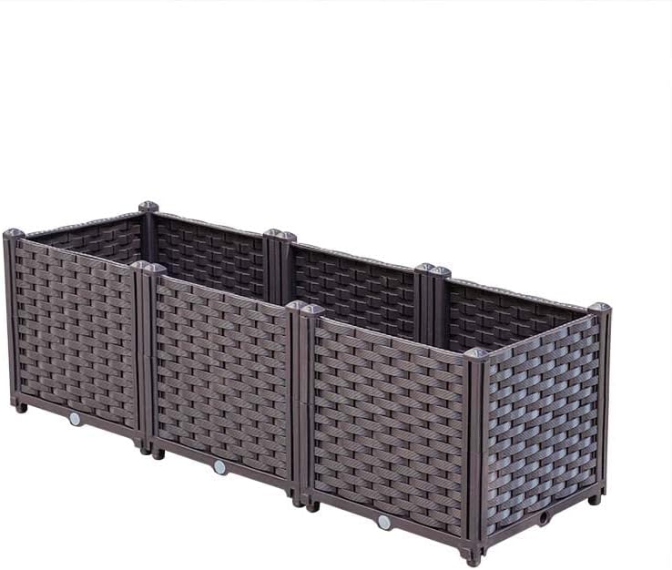 YSUEFIJO Outdoor Raised Garden Bed, Raised Garden Bed Kit Plastic, Planter Box Indoor Rectangular, Planter Raised Beds for Vegetables, for Flowers, Herbs, Fruits by WELCOMETOYSUEFIJO