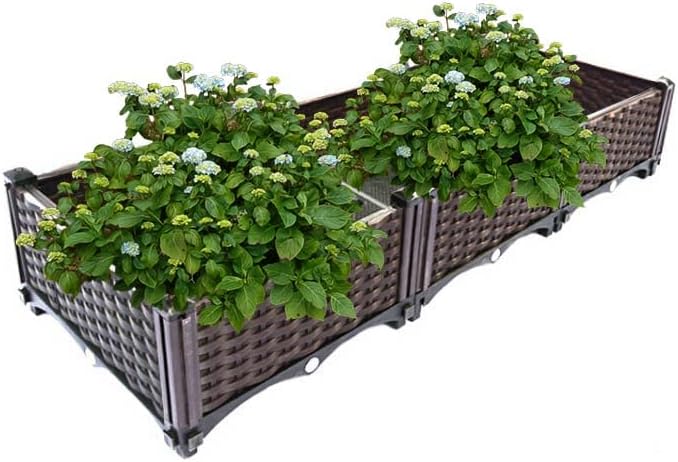 YSUEFIJO Raised Garden Bed Box Vegetable Planter, Planter Box Plastic Rectangle, Garden Bed Kit for Vegetables, Elevated Planter Box for Flower/Herb/Backyard/Patio/Balcony by WELCOMETOYSUEFIJO