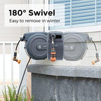 Giraffe Wall Mounted Hose Reel Retractable, 1/2" 78ft Set and Garden Hose Reel 1/2 inch x 130 ft PRO Set with Metal Bracket - Image 3