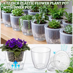 Self Watering Plant Pots, 4.7'', Transparent, 36 Pcs - Image 4