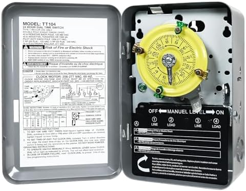 T104 Pool Timer, Mechanical Time Switch Mechanism 208-277VAC 5HP 40A DPST by Unknown