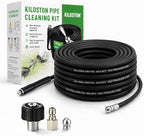 100FT Sewer Jetter Kit for Pressure Washer, 5800 PSI Slim Hose with Compact Connector for Easy Pipe Insertion, 1 Jet Nozzle, 2 Adapters, Compatible with Spray Guns, Ideal for Clogged Drains by Unknown