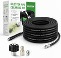 150FT Sewer Jetter Kit for Pressure Washer, 5800 PSI Slim Hose with Compact Connector for Easy Pipe Insertion, 1 Jet Nozzle, 2 Adapters, Compatible with Spray Guns, Ideal for Clogged Drains by Unknown