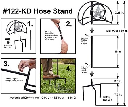 Liberty Garden Products 122-KD Galvanized Star Hose Stand, Black - Image 5