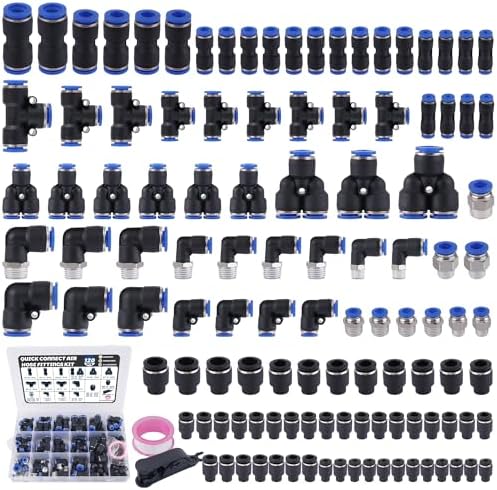 120 PCS Pneumatic Quick Connect Air Hose Fitting Assortment Kit by Ailbiuko