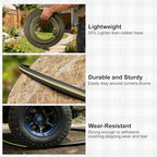 Hybrid Rubber Garden Hose 5/8 Inch, 50 ft Heavy Duty Kink-Free Water Hose, 3-Layer Reinforced, 600 PSI Burst Pressure, Water Safe, All-Weather Flexible Hoses for Yard, Lawn (Black,50 ft) - Image 5