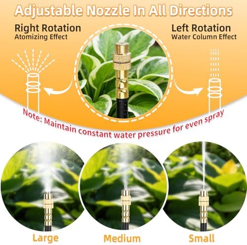 200FT Drip Irrigation System, 2026 Upgrade Garden Watering Kit with 32pcs 360° Adjustable Copper Nozzles, High-Flow DIY Sprinkler System for Large Gardens, Farms, Greenhouses, Lawns (200 ft) - Image 4