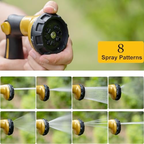 FANHAO Heavy Duty Garden Hose Nozzle, Metal Hose Sprayer Easy Thumb Control - Image 4