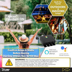 Smart Heavy Duty Outdoor Power Strip WiFi Plug Water-Resistant Socket, Electrical Power Extension Cord, Outlet Switch and Timer Works Remotely with Alexa, G Assistant (4 Sockets) Black - Image 2