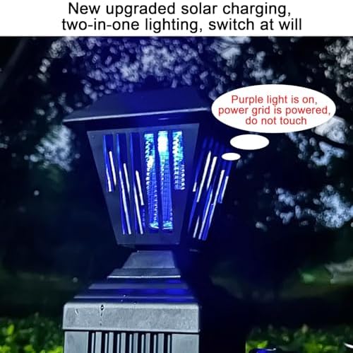 Free Standing Hose Holder, Yard Fountain, Solar LED Light Pole, Dual-Speed Dual Light Mode, Suitable for Garden Irrigation(114x10cm/45x4in) - Image 6