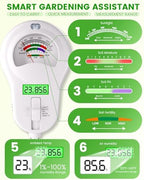 6-in-1 Soil Moisture Meter with 3 Probes, PH/Sunlight/Soil Moisture/Fertility with 3 Removable Probe, Digital Air Temp/Humidity, Soil Tester for Garden, Lawn, Indoor and Outdoor Plants - Image 3