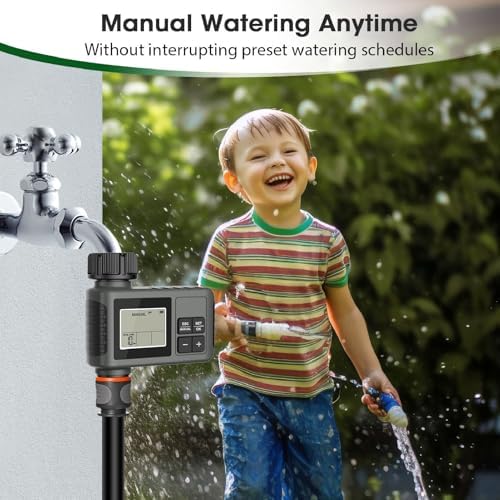 1 Zone Sprinkler Timer, Programmable Automatic Irrigation Controller System, 1 Outlets Digital Hose Water Timer for 3/4-1/2 Inch Faucet Outdoor Garden Yard Lawn - Image 3