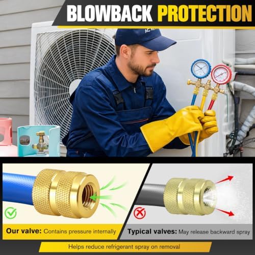 2‑Pack Low Loss Fittings HVAC, 1/4" Male‑Female Brass Refrigerant Adapter - Image 6