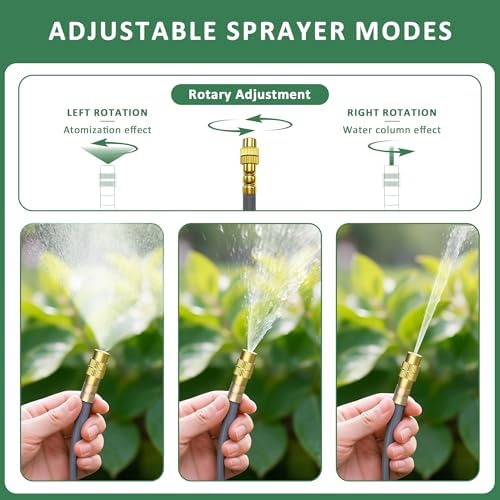 Drip Irrigation System 100FT 1/4", 360°Adjustable Garden Watering System with 16pcs Copper Nozzles, Drip Irrigation Kit for Outdoor Plants, Greenhouse Watering System - Image 3
