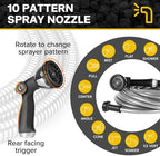 2024 Metal Garden Hose 75ft Heavy Duty Stainless Steel Water Hose with Sprayer & Metal Fittings Flexible Lightweight Hose Puncture Proof Hose for Yard, Outdoors, Rv - Image 6
