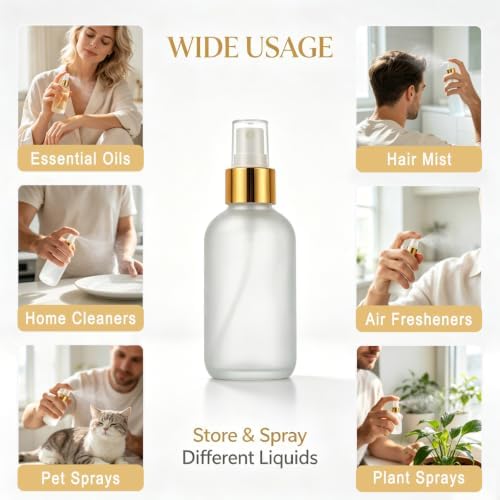 Youlina 36 Pcs 4oz Glass Spray Bottles Fine Mist, Clear, Simple, Reusable - Image 7