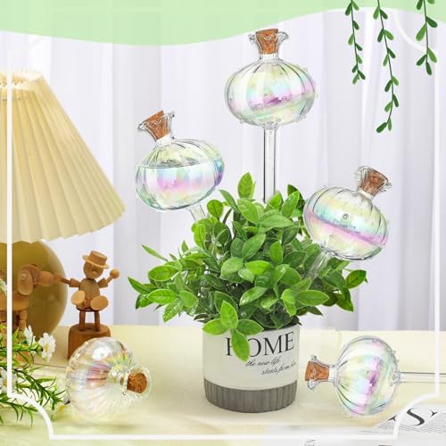 Yungyan 6 Pcs Glass Plant Watering Globes, Rainbow Color, 9.84 Inch - Image 6