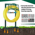 Garden Hose Holder for Outside - Upgraded Water Hose Holder Holds with Storage Basket, Heavy Duty Metal Freestanding Garden Hose Storage Reel Rack for Outdoor Yard Lawn (Green) - Image 4