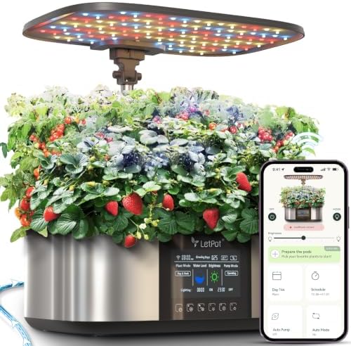 LETPOT LPH-Max 21-Pod Hydroponic Growing System Kits, Smart Indoor Garden with APP & WiFi Control, Auto Watering & Nutrient Supply, 36W Full Spectrum LED Grow Light, 7.5L Tank, Up to 30" Height by LetPot