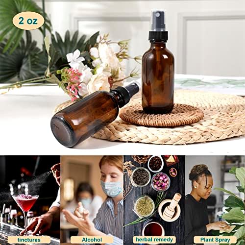 NOOEEISS Amber Glass Small Spray Bottle 2 oz 48 Packs,Fine Mist Sprayer Small Clear Bottles,Refillable Containers mini spray bottles for Cleaning Solutions and Skin Care (Amber 48pcs) - Image 5