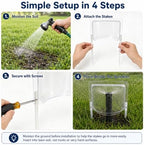4 Pcs Clear PC Sprinkler Splash Guard 10.62 in Soil Stakes - Image 7