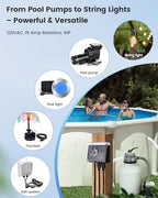 SURAIELEC 24-Hour Mechanical Pool Timer for Above Ground Pool, NEMA 5-15R - Image 7