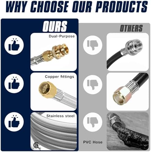 24FT rv quick connect propane hose,propane line with quick disconnect grill - Image 4