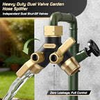 Hose Splitter 2 Way Heavy Duty, Garden Hose Splitter- Full Metal Body Y Type with Dual Shut Off Valves, 3/4" Standard Threads, Leak-Proof Dual Outlet Splitter for Sprinklers and Irrigation Systems - Image 5