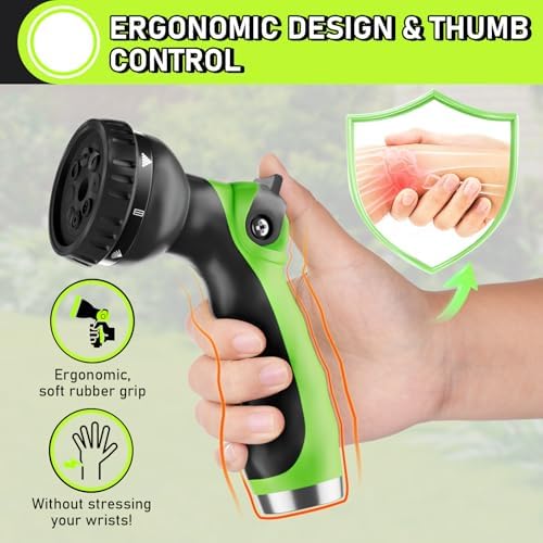 Hot/Cold Water Hose 5/8" x 25 ft+Nozzle with 8 Spray Patterns - Image 7