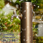 Floor Mounted Faucet Outdoor Water Pipe Vertical Fountain Irrigation Column,Stainless Steel Freestanding Outdoor Water Column with Faucet, 50cm Hose Stand, Frost Free & Antifreeze, Retro Gar - Image 4