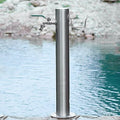 Stainless Steel Garden Water Column with Faucet, Outdoor Floor Mounted Fountain Hydrant Hose Stand for Lawn Washing & Cleaning, Durable Silver Finish (3.86 * 20.5cm/33.8 * 8.1in) by Unknown