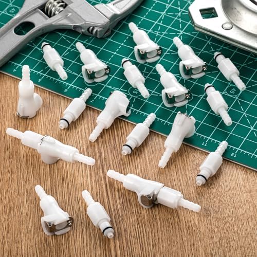 Chunful 20 Pcs 3/16" Quick Disconnect Connect Hose Barb Insert Fittings Plastic Male Female Coupling Connector 10 Female and 10 Male Connectors - Image 6