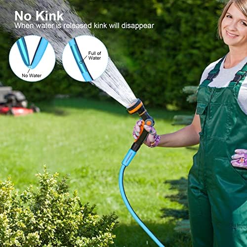 Garden Hose 5/8" x100FT,Heavy Duty 450B.P Water Hose Lawn & Garden Watering Equipment 3/4" Solid Brass Fittings - Image 2