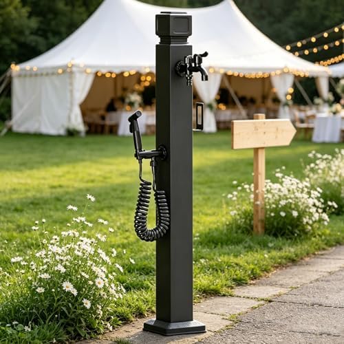 Floor-Mounted Water Feature Column Stainless Steel Hose Stand with Spigot, Vertical Garden Tap for Patio Yard Lawn Irrigation Washing, Yard Hydrant(Style 5,Height: 80cm/31.5in) by Gaommini