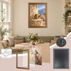 Copper Watering Can by the Sea Gold Framed Poster for Living Room Wall Art - Image 4