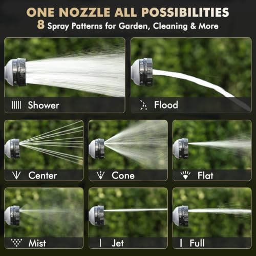 RESTMO Garden Hose Nozzle Heavy Duty, Thumb Control Metal Sprayer Nozzle - Image 4